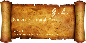 Garzsik Leonárd névjegykártya